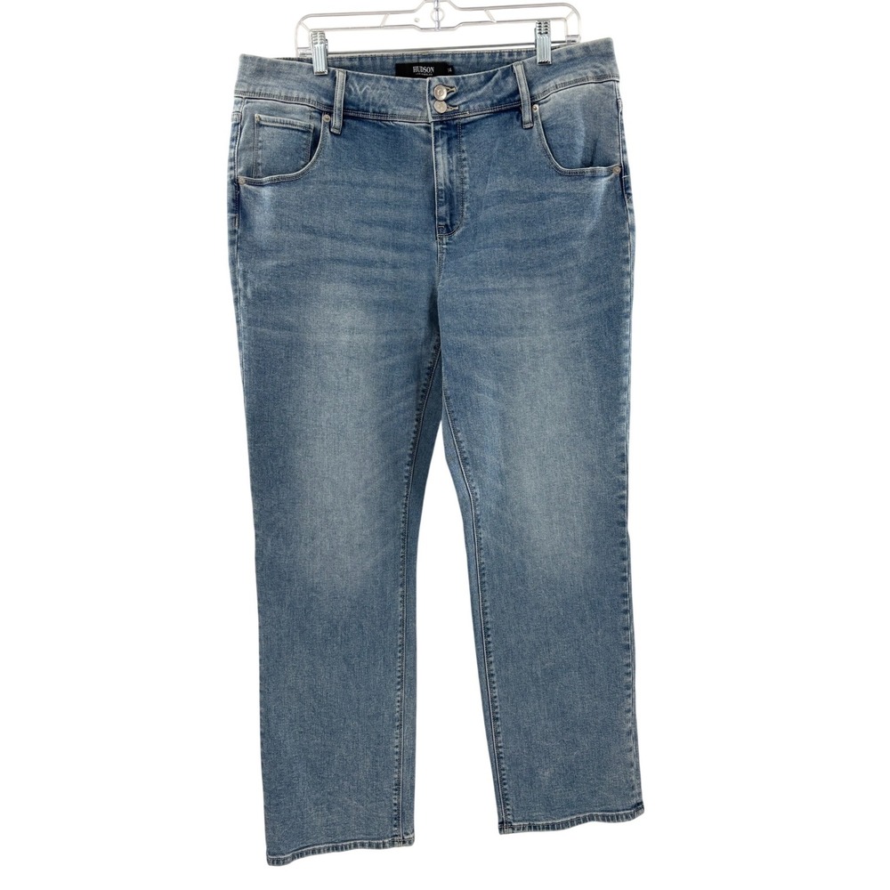 HUDSON LOS ANGELES Women's Jeans‎ Size 14 Blue Wash Straight Leg Denim Pants